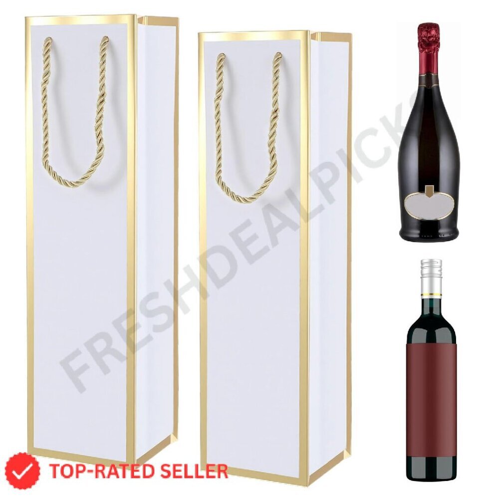 Elegant Wine Gift Bags Luxury Reusable Gold Foil Print Party Wedding Anniversary